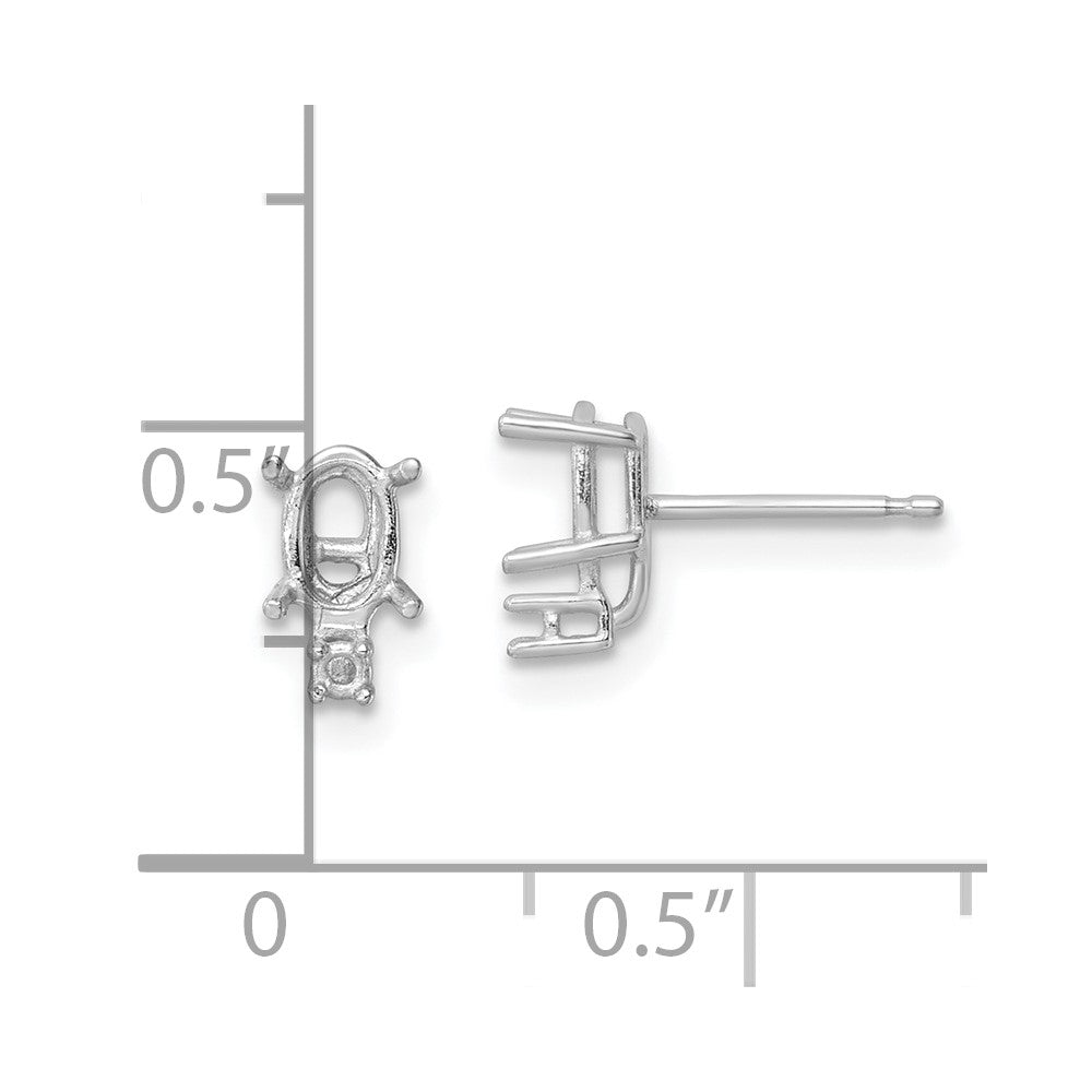 6x4 Oval and Diamond Post Earring Mountings - WBC