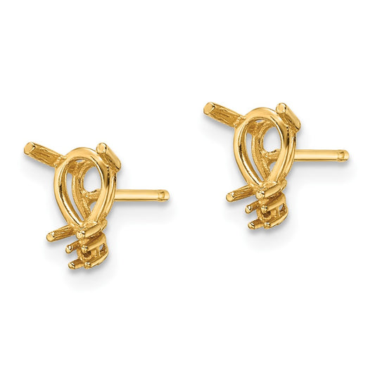 Pear and Diamond Post Earring Mountings - WBC