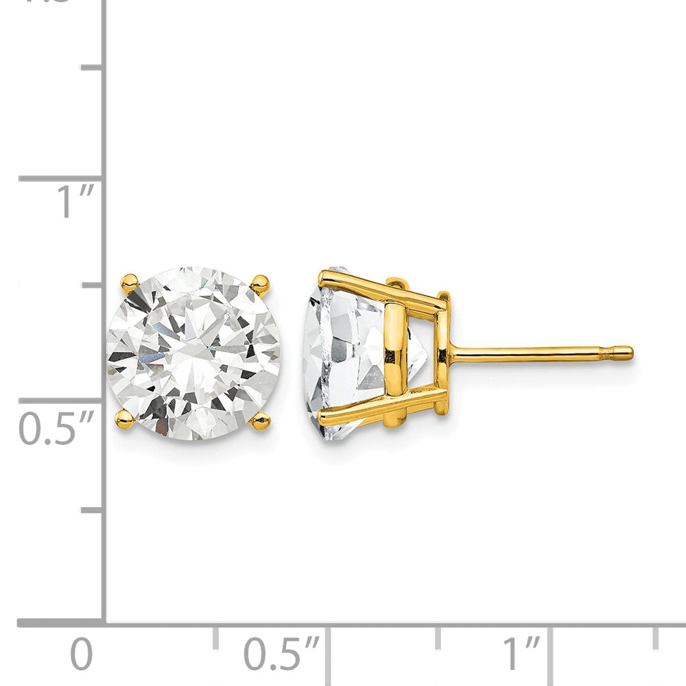 Round Cubic Zirconia Post Earrings - WBC