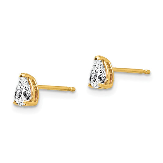 Pear Cubic Zirconia Post Earrings - WBC