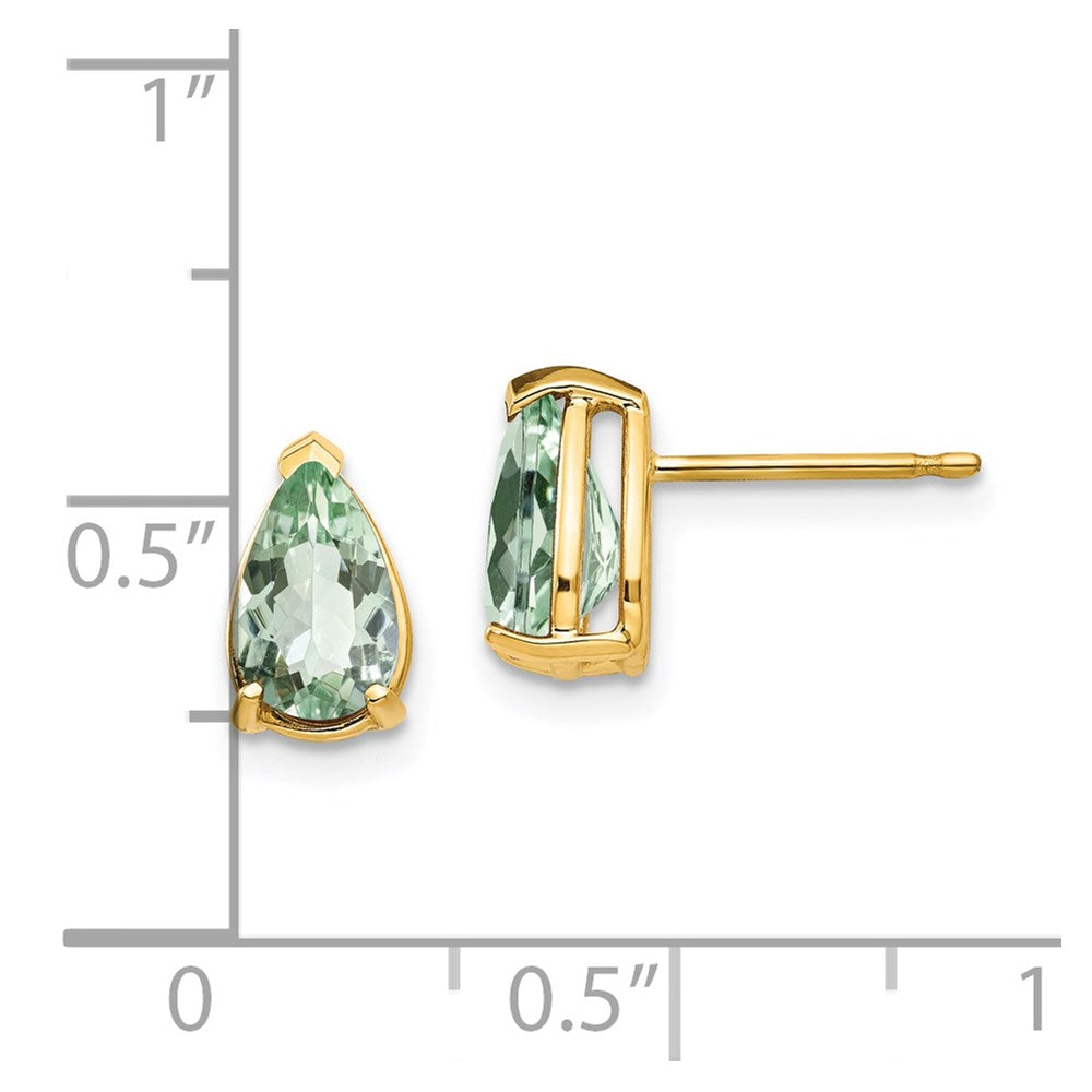 Pear Green Quartz Post Earrings - WBC