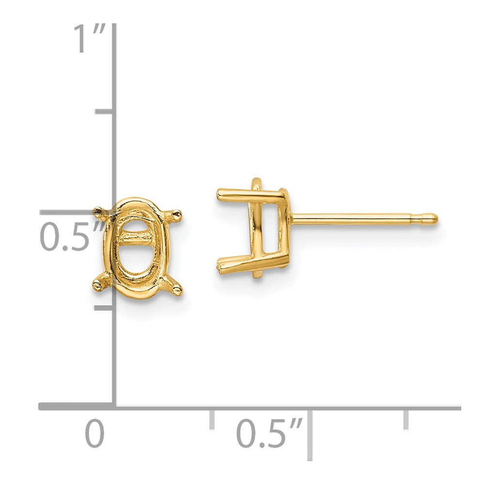 7x5 Oval Post Earring Mountings - WBC