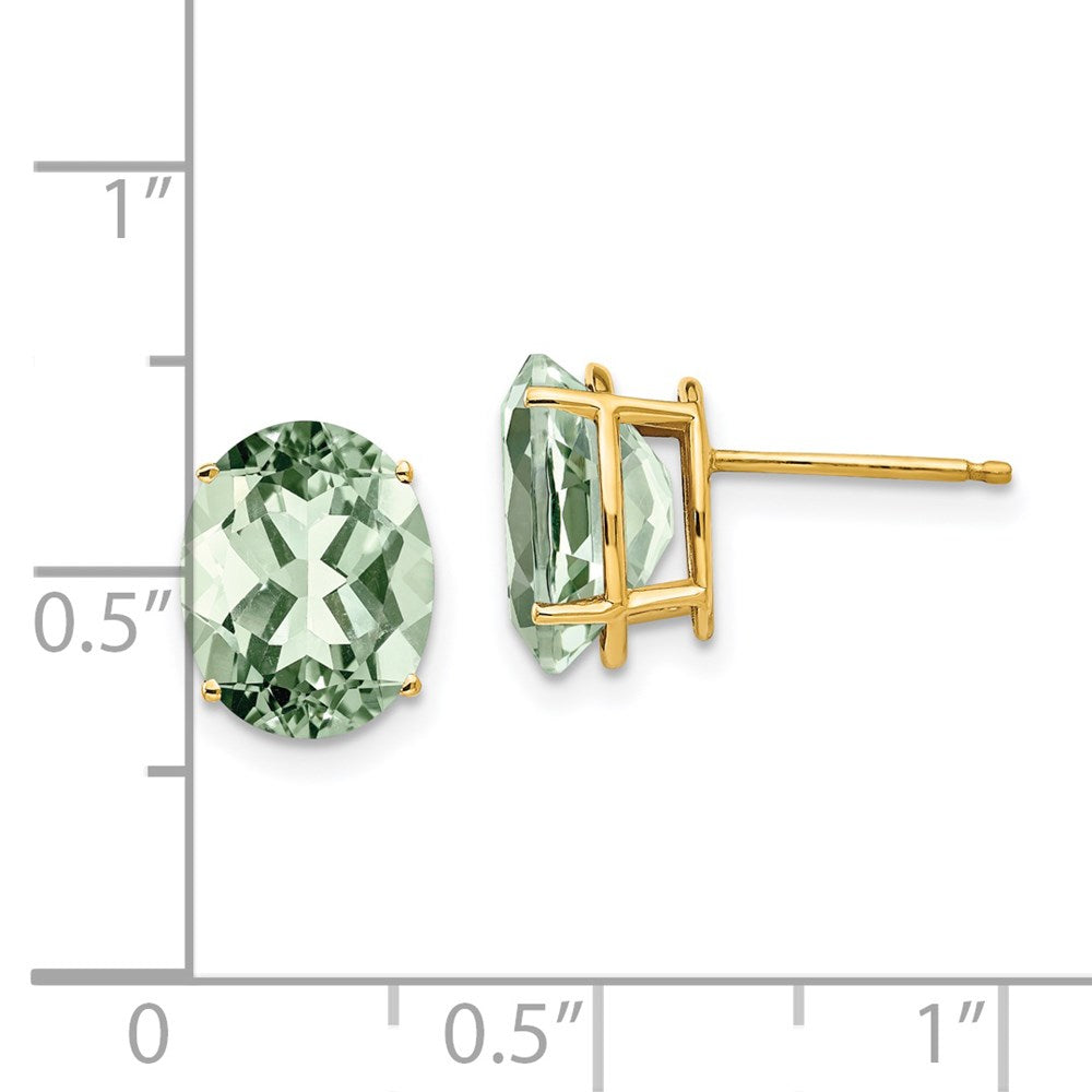 Oval Green Quartz Post Earrings - WBC
