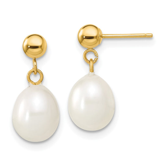 7- Rice Freshwater Cultured Pearl Necklace and Post Earring Set - WBC