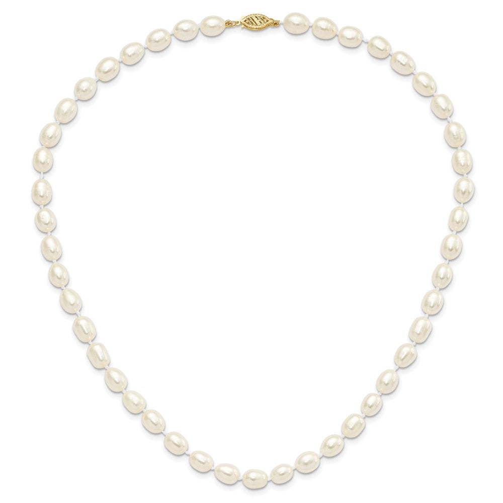 7- Rice Freshwater Cultured Pearl Necklace and Post Earring Set - WBC