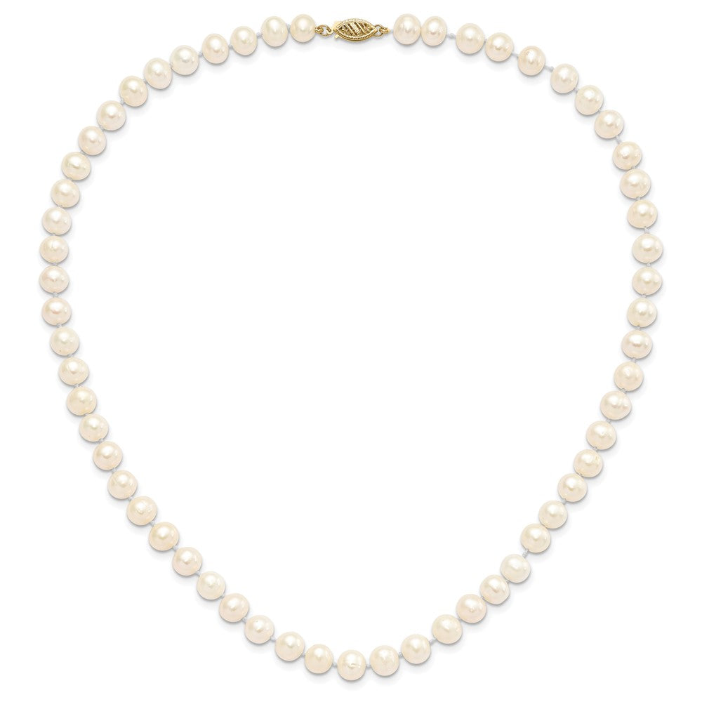 7- Near-Round Freshwater Cultured Pearl Necklace and Button Earrings Set - WBC