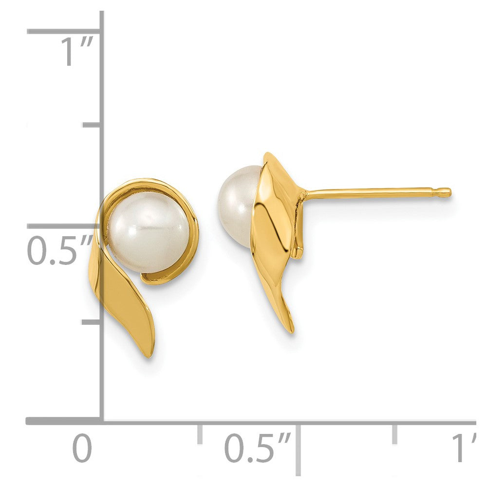 5- Button Freshwater Cultured Pearl Post Earrings - WBC