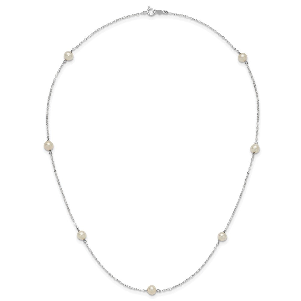 5- Round Freshwater Cultured Pearl 7-Station Necklace - WBC