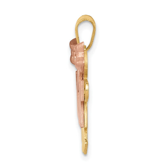 Two-tone The Kids Small Double Girls Engravable Kiss Charm - WBC