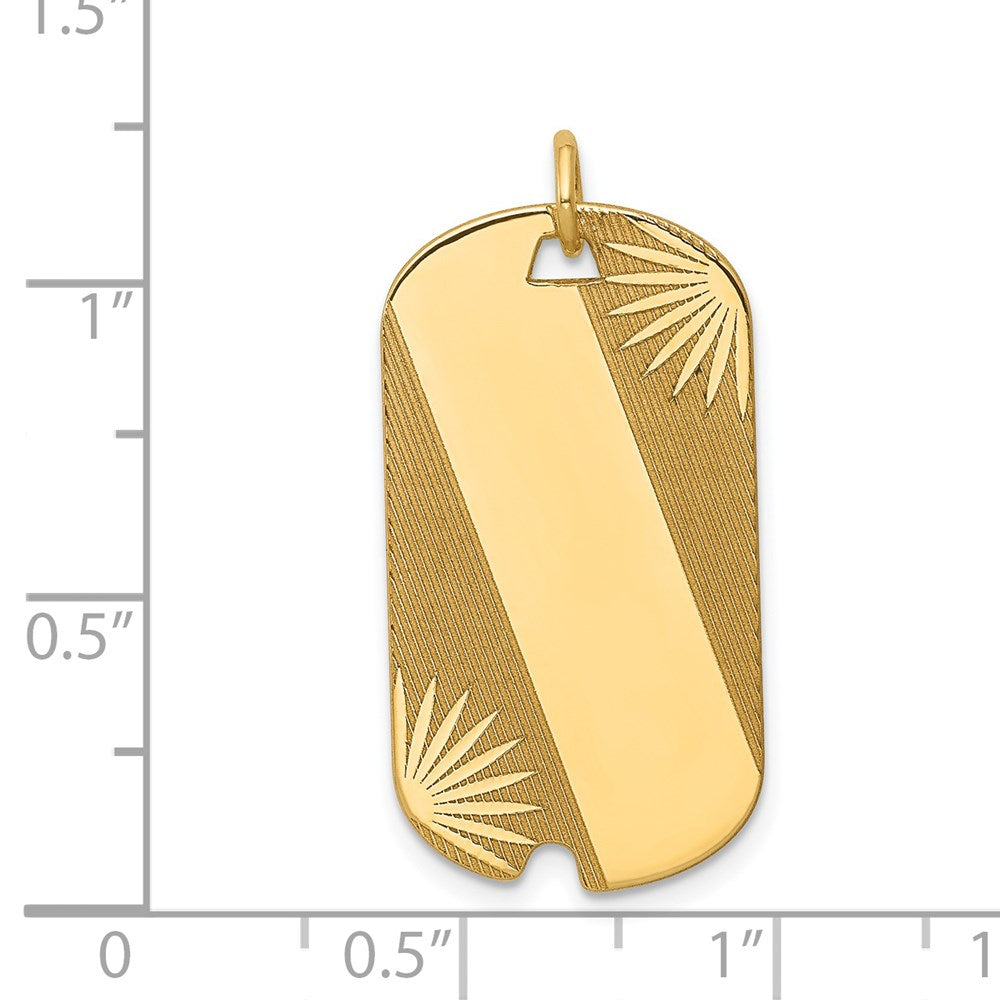 Patterned Sunburst with Diagonal Stripe .013 Gauge Engravable Dog Tag Disc Charm - WBC
