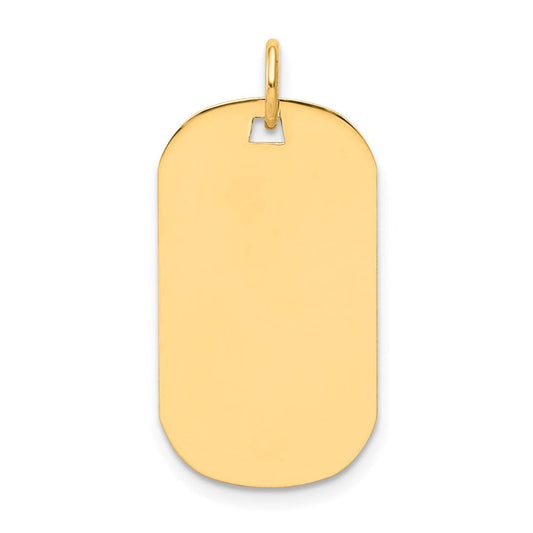 14K Gold Engravable Dog Tag Disc Charm, 13mm