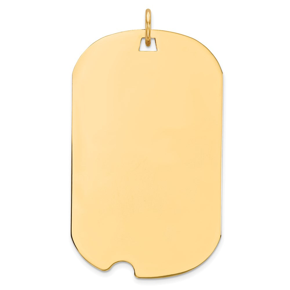 Plain .027 Gauge Engraveable Dog Tag with Notch Disc Charm - WBC
