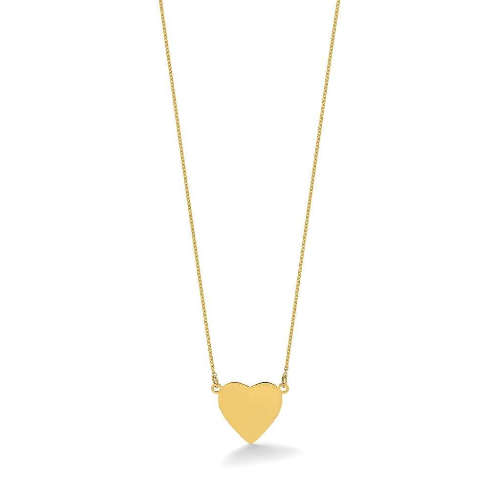Plain .018 Gauge Heart Engravable Disc Necklace - WBC