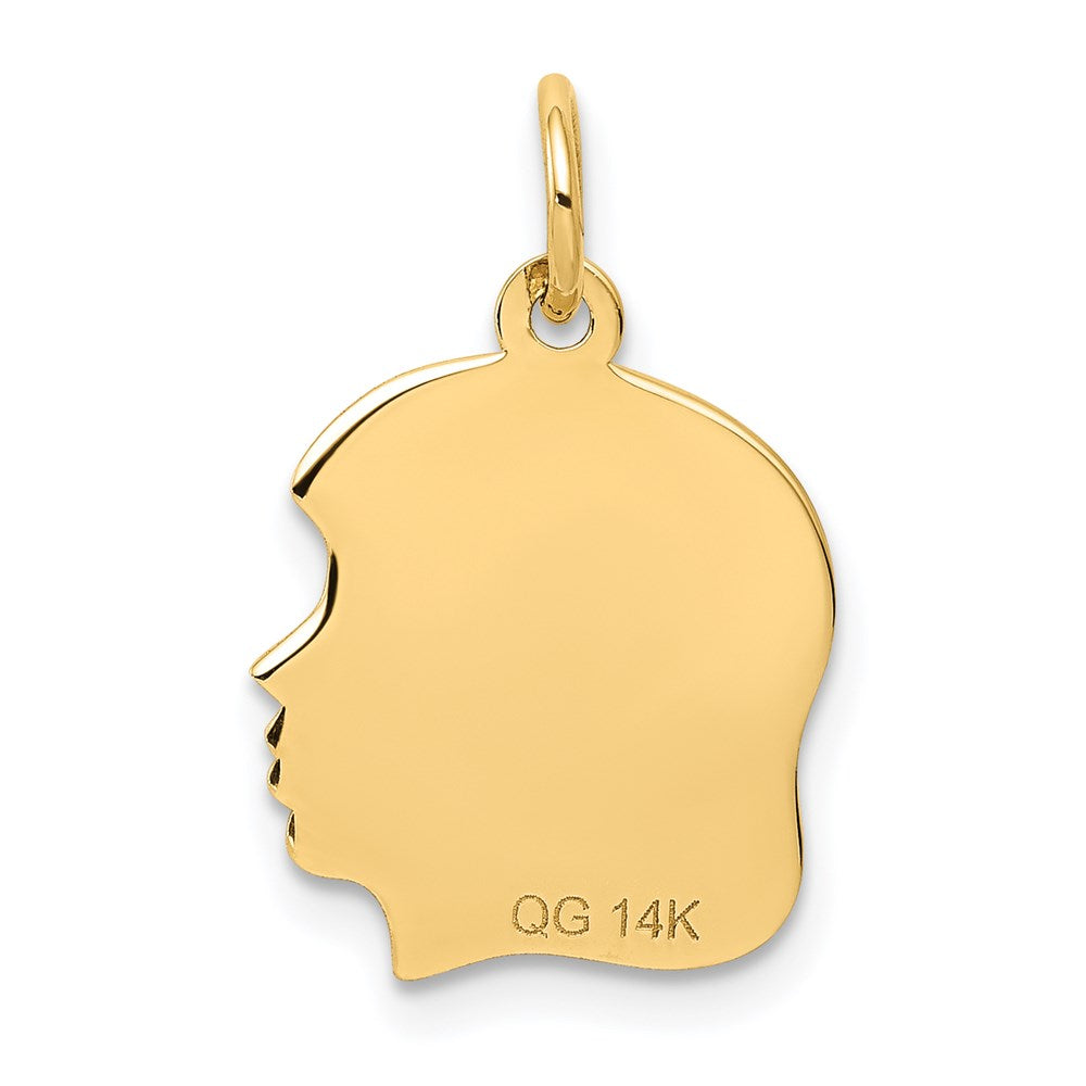 .011 Depth Engravable Girl Head Charm - WBC