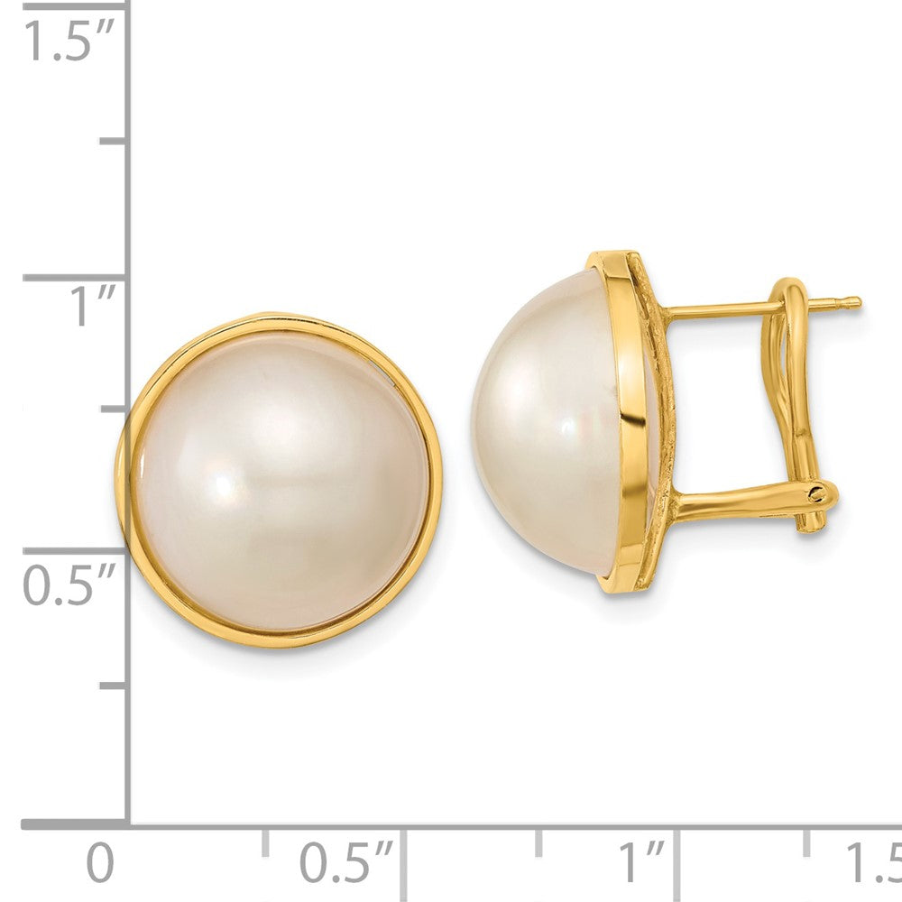14- Mabe Saltwater Cultured Pearl Omega Back Earrings - WBC