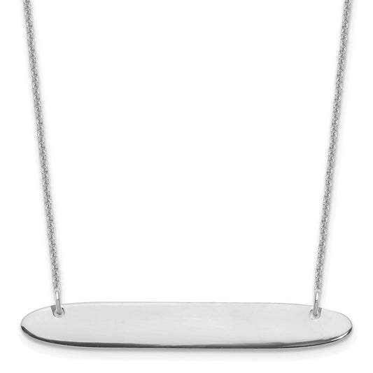 10K Gold Personalized Medium Oblong Blank Bar Necklace