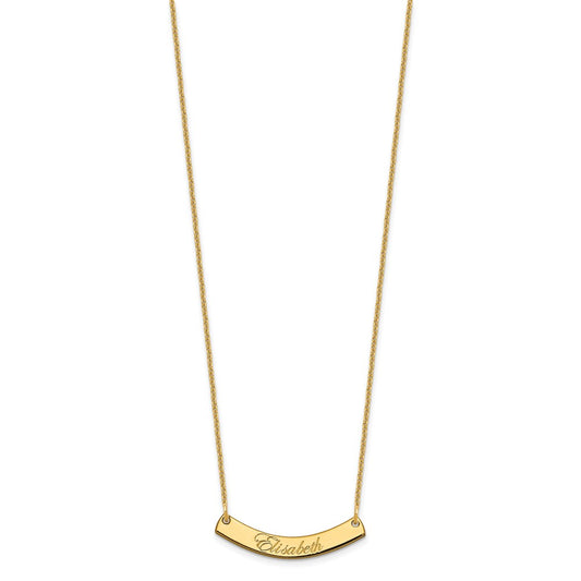 Small EDWARDIAN SCRIPT Curved Bar Necklace - WBC
