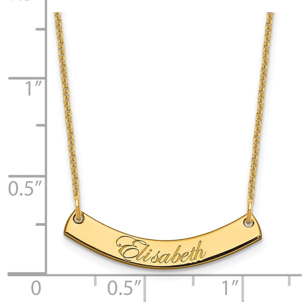 Small EDWARDIAN SCRIPT Curved Bar Necklace - WBC