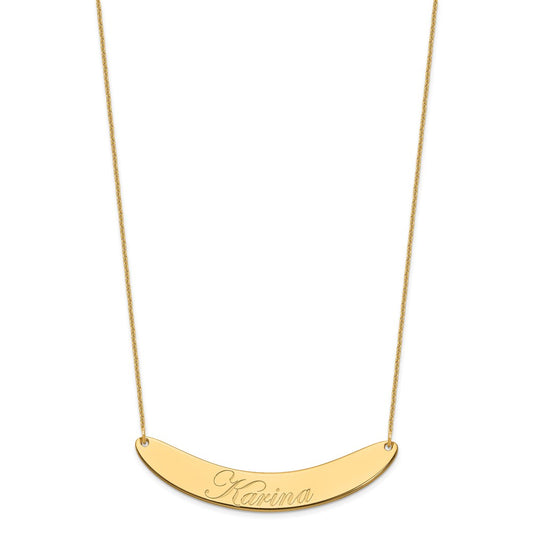 Large EDWARDIAN SCRIPT Curved Bar Necklace - WBC