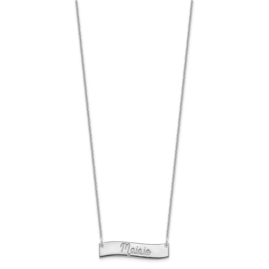 Small ALWAYS IN MY HEART Curved Bar Necklace - WBC