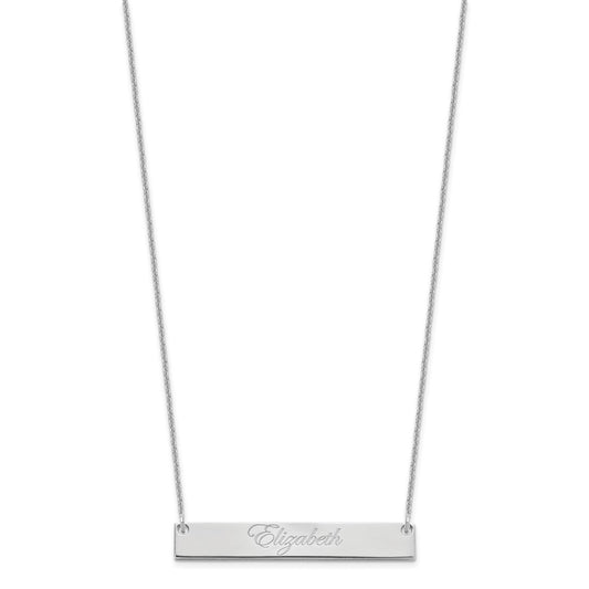 Medium EDWARDIAN SCRRIPT Bar Necklace - WBC