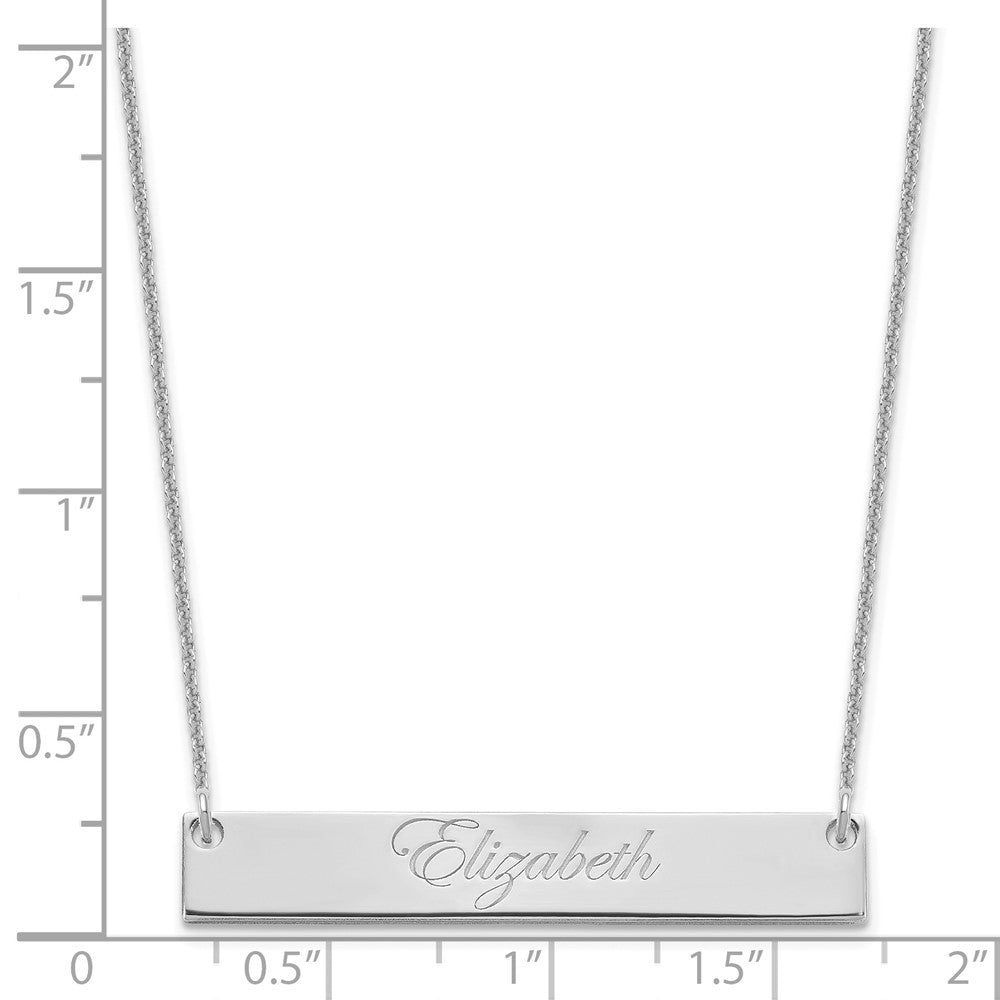 Medium EDWARDIAN SCRRIPT Bar Necklace - WBC