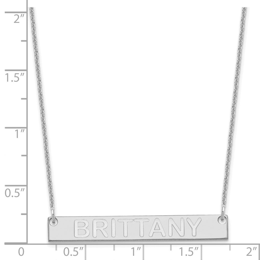 Medium Capitalized ARIAL ROUNDED Bar Necklace - WBC
