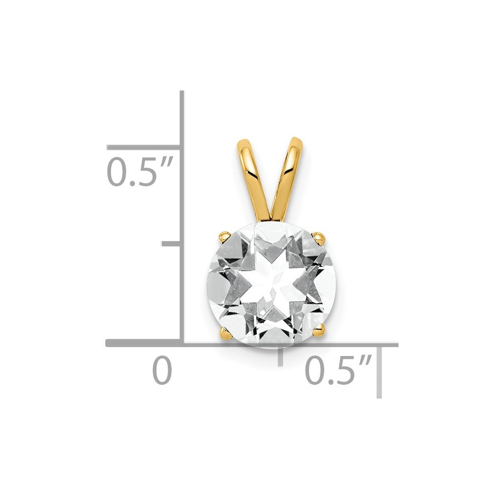 Round Cubic Zirconia Pendant - WBC