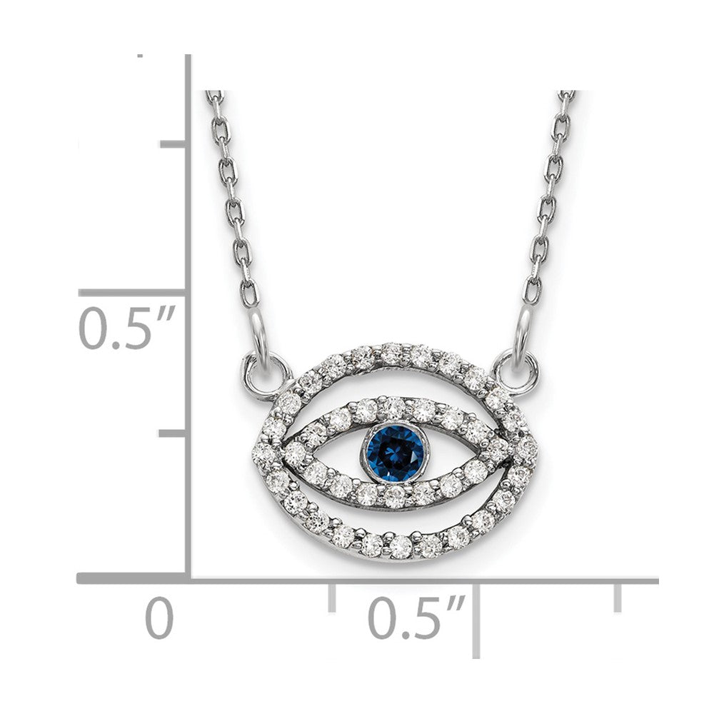 1/4 carat Diamond and Sapphire Evil Eye Necklace - WBC