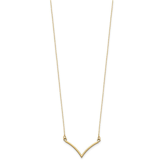 14K Gold Polished V-Necklace