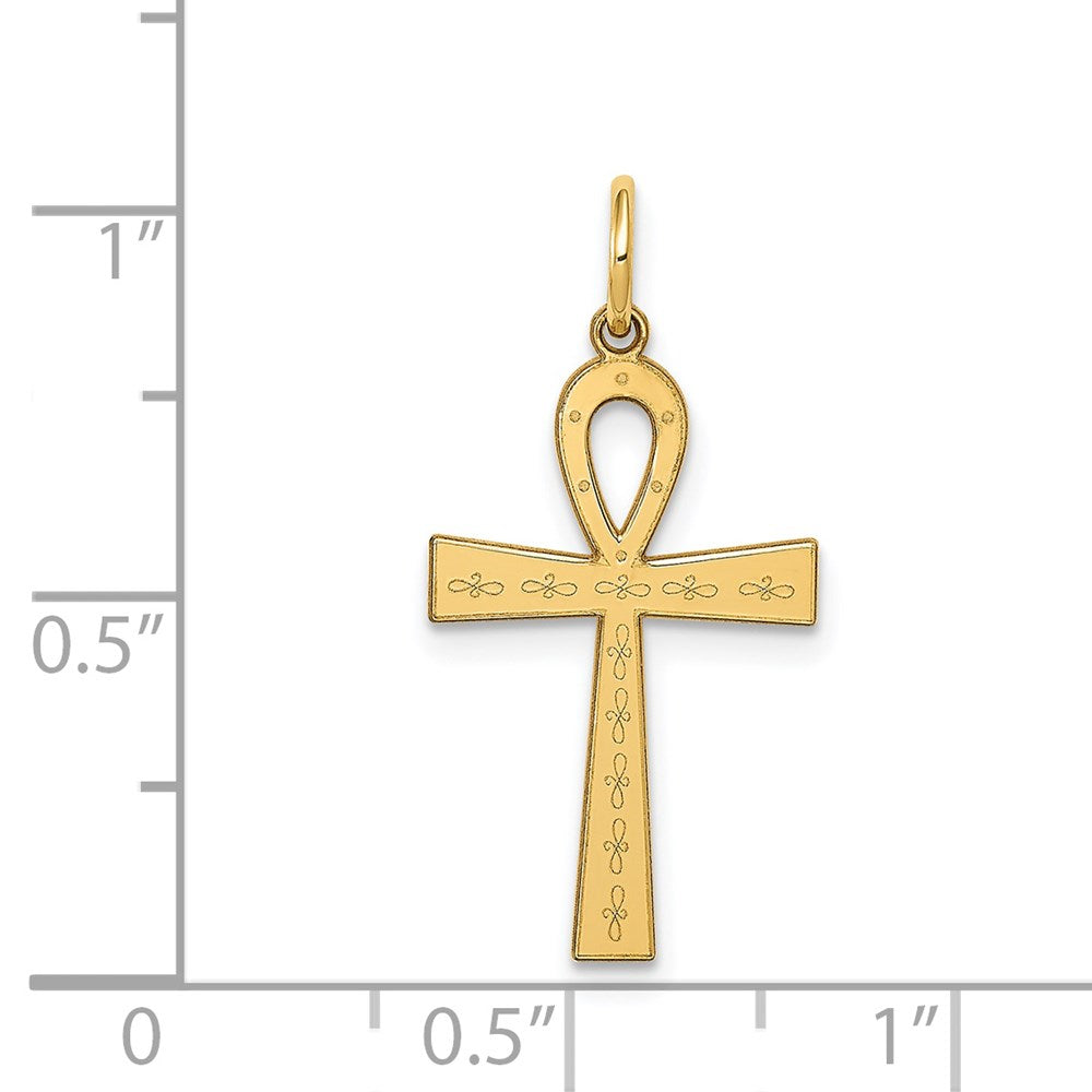 Laser Designed Ankh Cross Charm - WBC