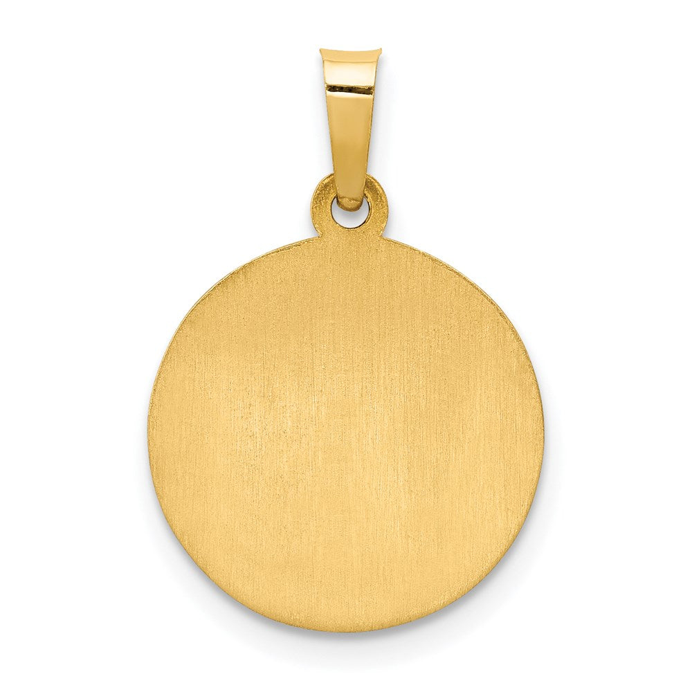 Polished and Satin Hollow Our Guardian Angel Medal Charm - WBC