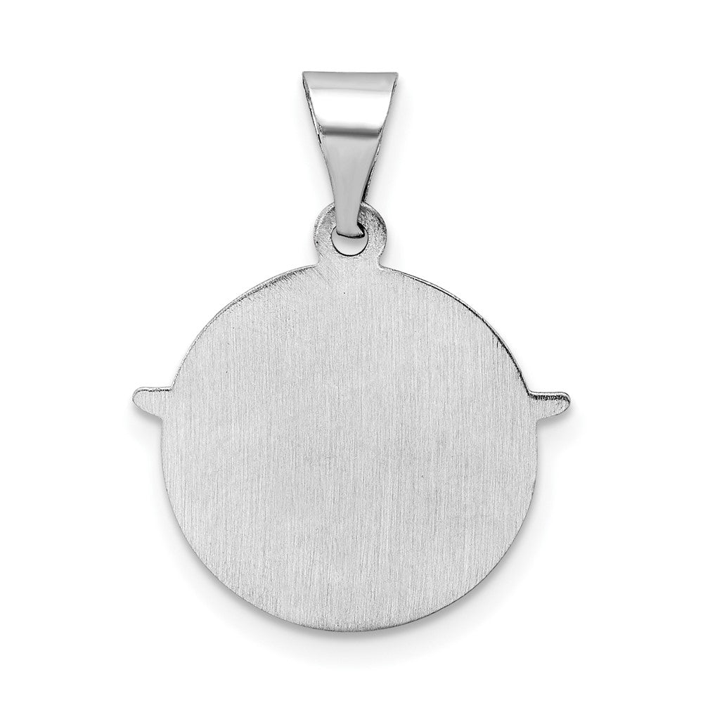 Polished and Satin Hollow Holy Spirit Medal Round Pendant - WBC