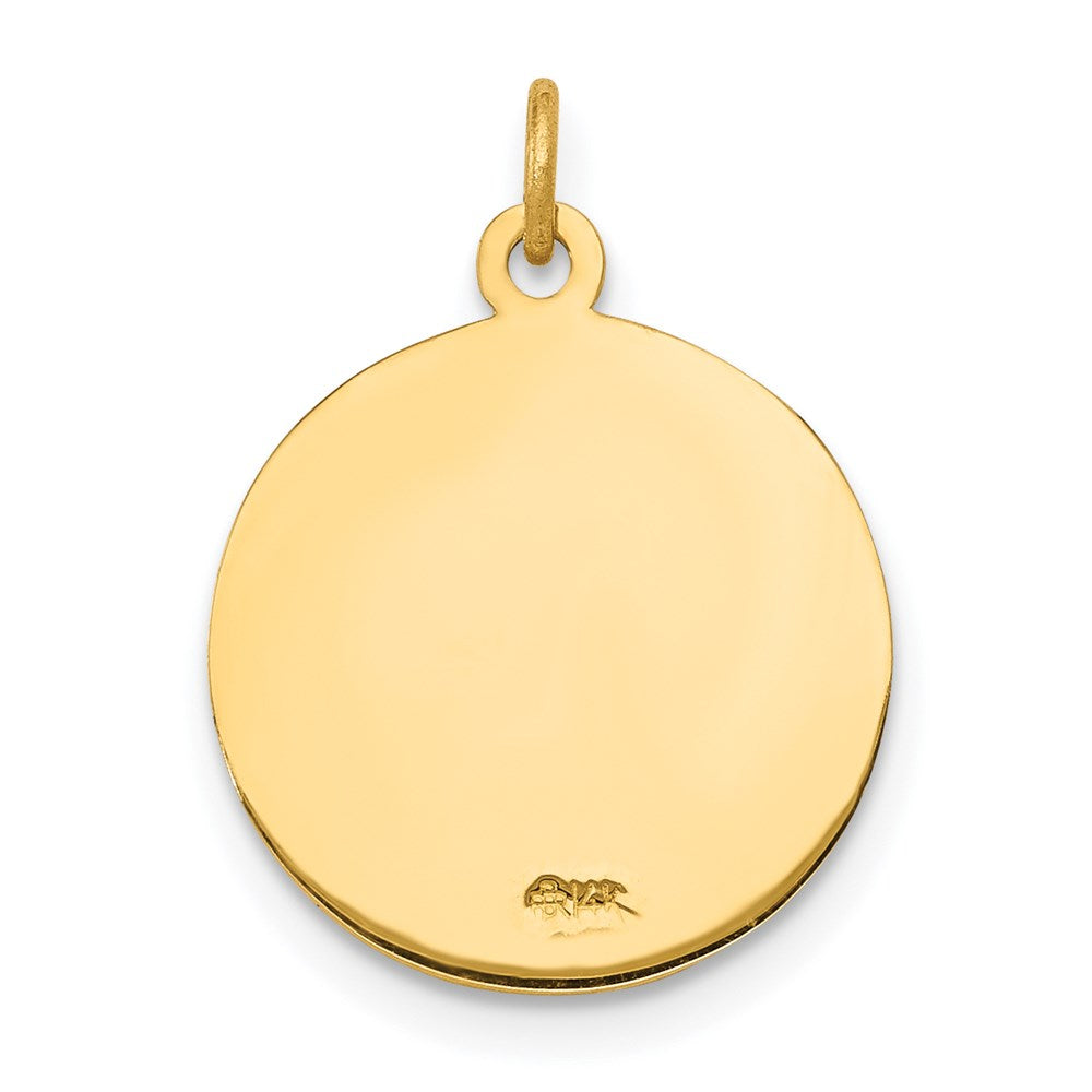Polished and Satin Solid Our Guardian Angel Medal Charm - WBC