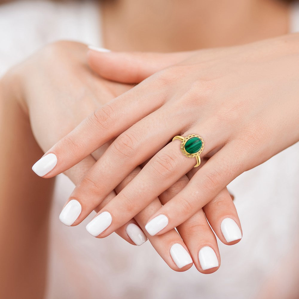 Malachite Cabochon Ring - WBC