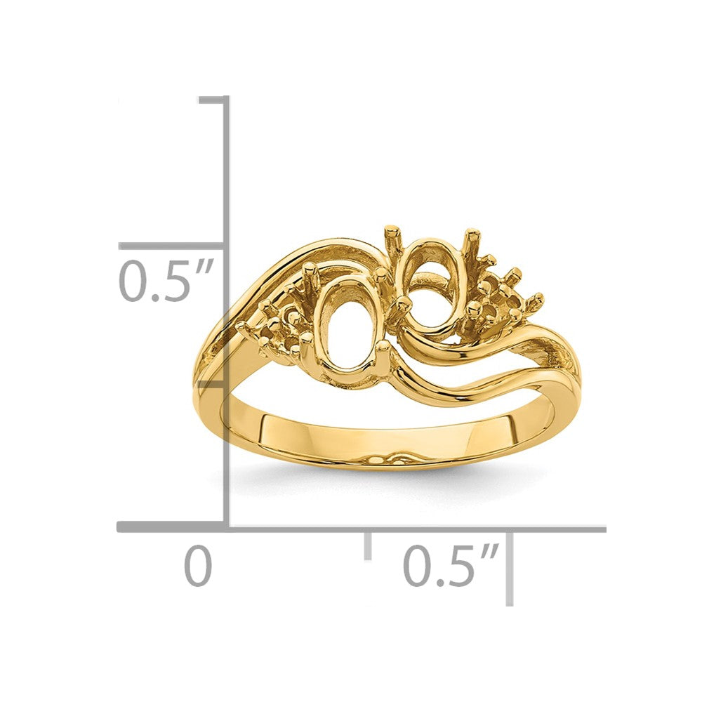 Holds 6- Round and 2- Oval Gemstones Ring Mounting - WBC