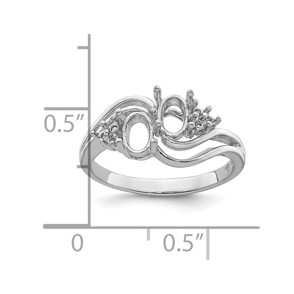Holds 6- Round and 1-6x4 Oval Gemstone Ring Mounting - WBC
