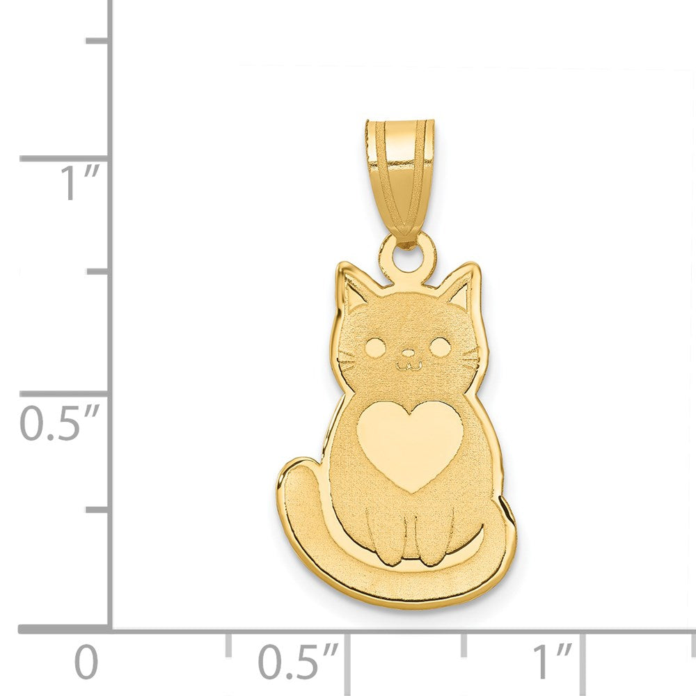 Laser Cut Cat with Heart Charm - WBC