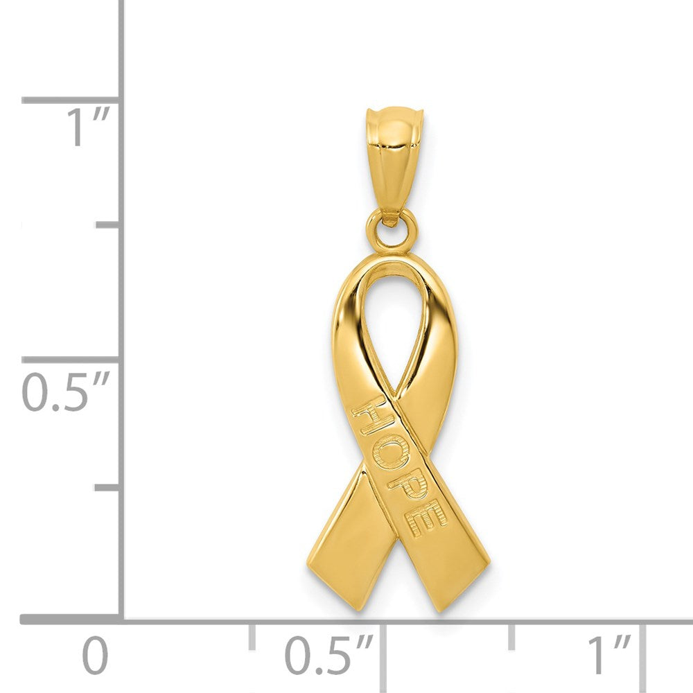 Polished HOPE Awareness Ribbon Pendant - WBC