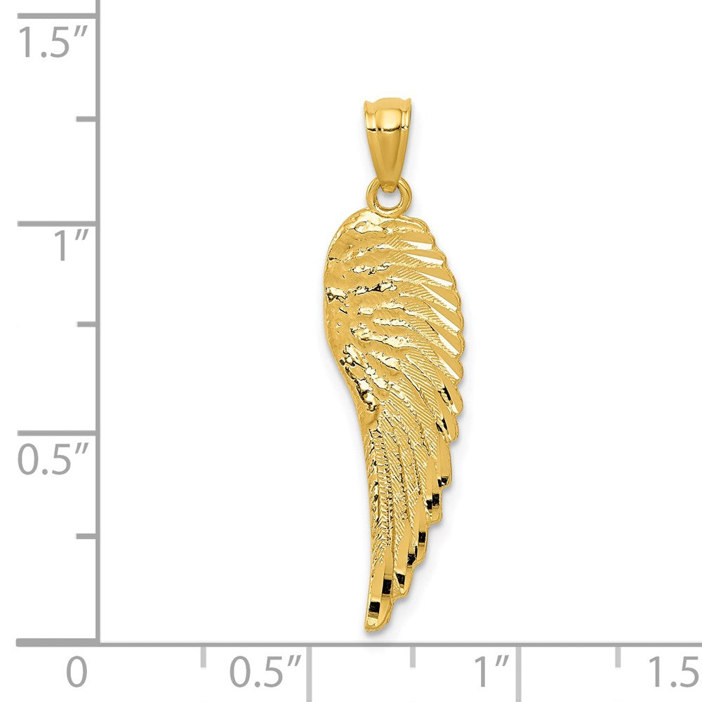 Polished and Textured Angel Wing Pendant - WBC
