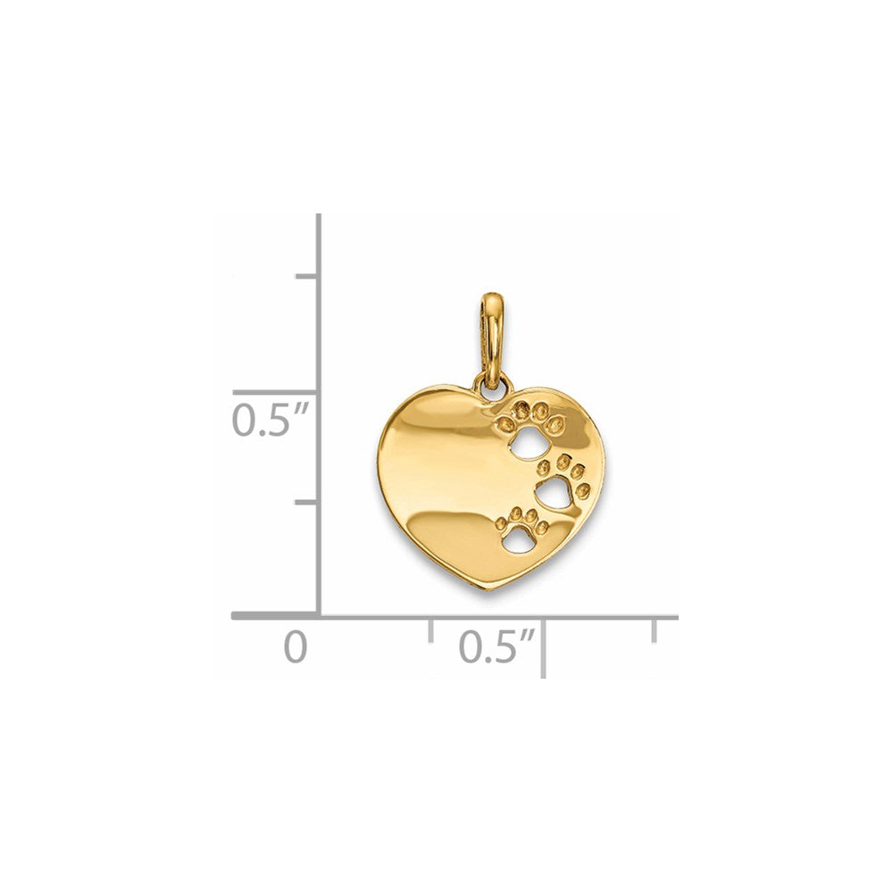 Heart with Pawprints Childrens Pendant - WBC