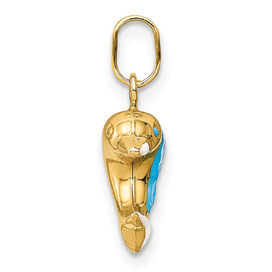 Blue Enameled Dolphin Charm - WBC