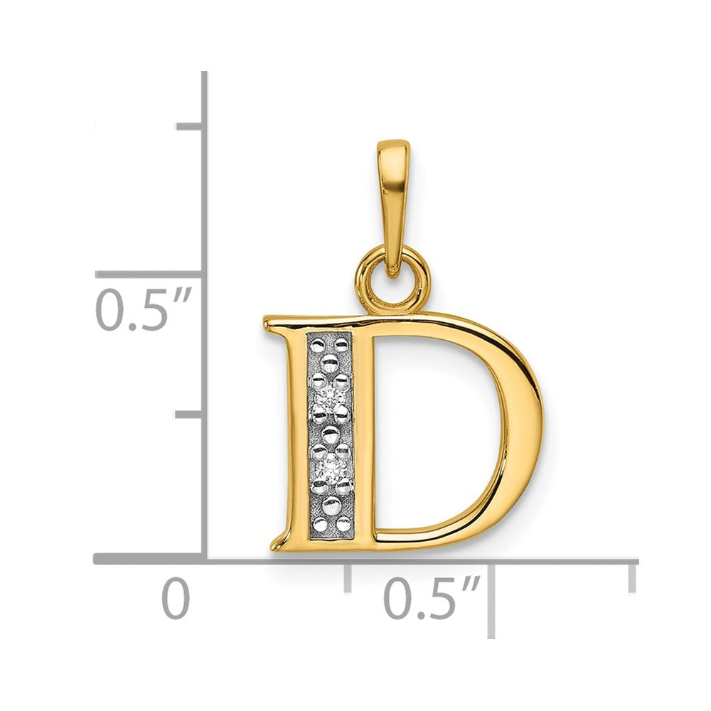 with Rhodium Diamond Letter D Initial Pendant - WBC