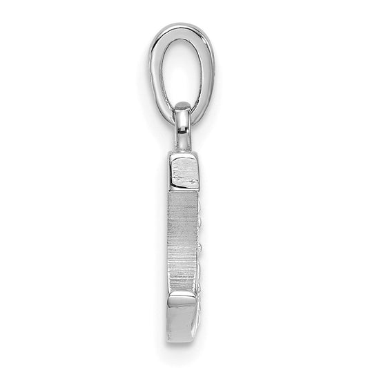 14K White Gold Diamond Letter C Initial Pendant, 12mm