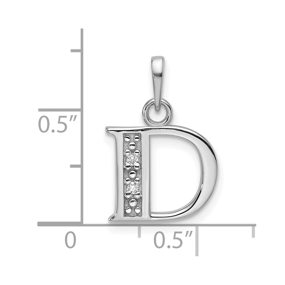 Diamond Letter D Initial Pendant - WBC