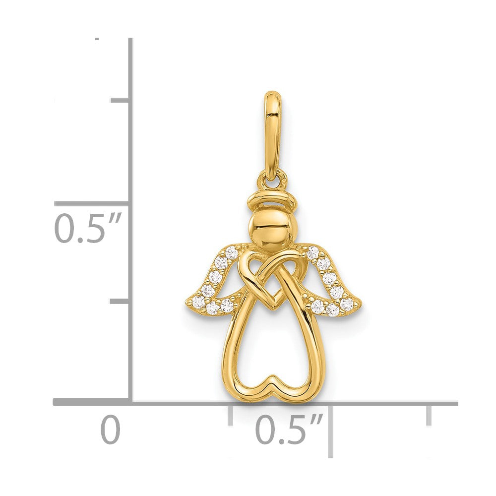 Polished CZ Angel Pendant - WBC