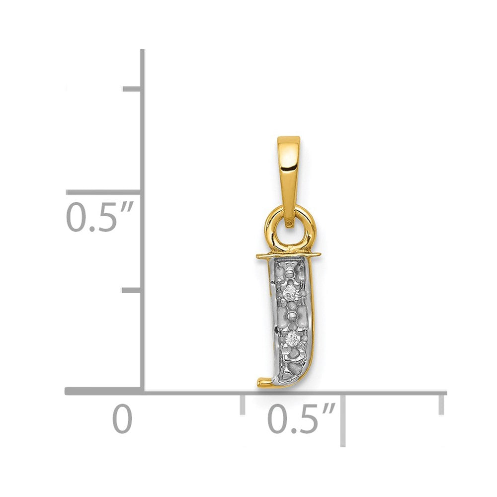 with Rhodium Diamond Letter J Initial Pendant - WBC