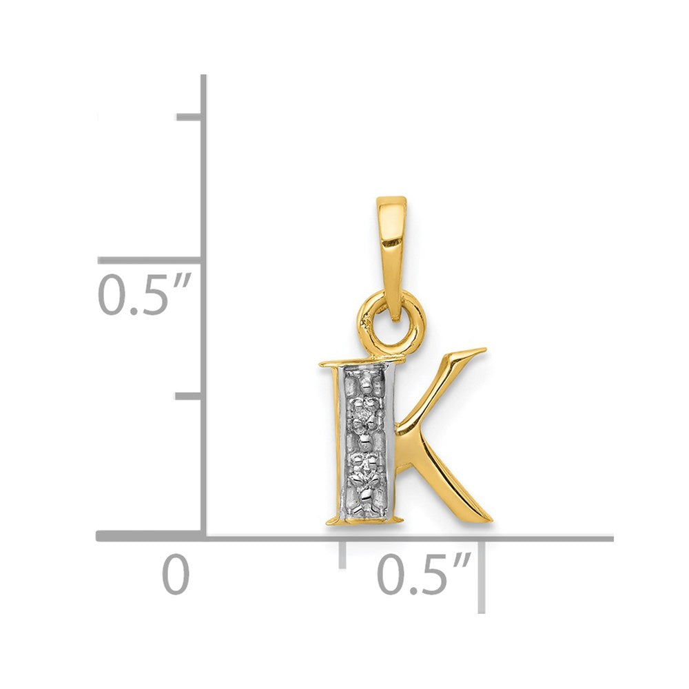with Rhodium Diamond Letter K Initial Pendant - WBC