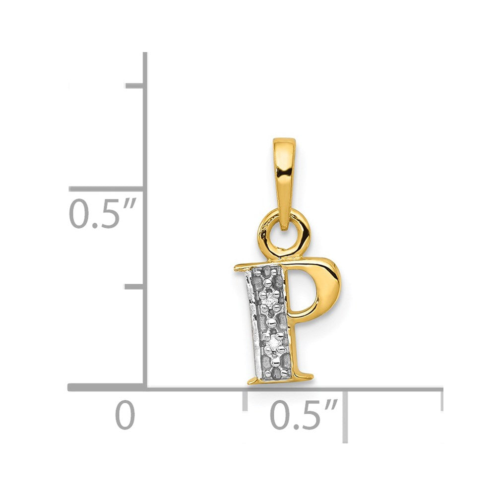 with Rhodium Diamond Letter P Initial Pendant - WBC