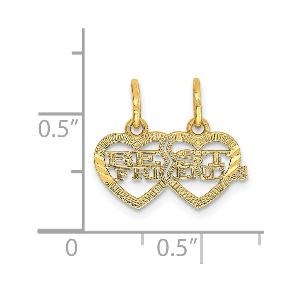 Double Heart BEST FRIENDS 2-Piece Break-apart Charm - WBC